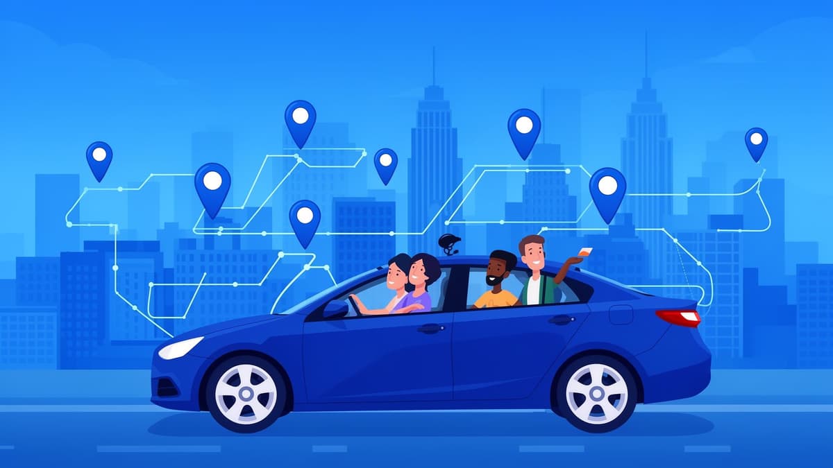 CoRide – Smart cab sharing illustration
